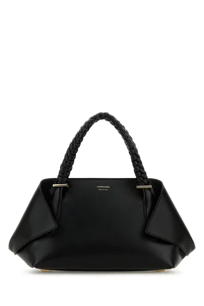 FERRAGAMO SALVATORE FERRAGAMO BLACK LEATHER MEDIUM HANDBAG