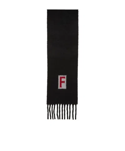Ferragamo Scarf With Jacquard Detailing In Black
