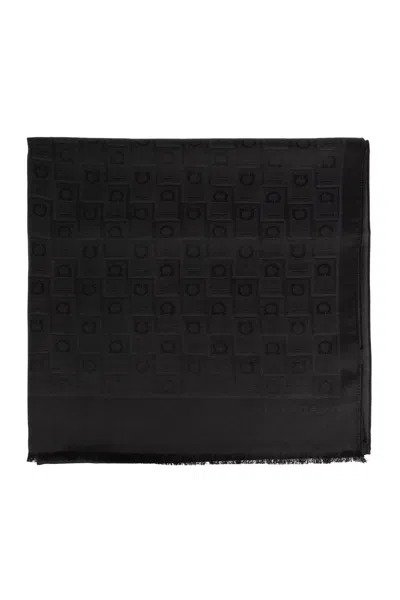 Ferragamo Scarf With Monogram In Black