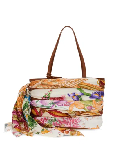 Ferragamo Scarf-detail Tote Bag In Multi