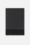 Ferragamo Black & Gray Gancini Scarf In Black