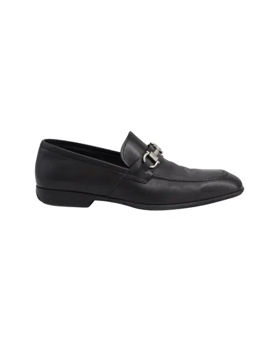 Ferragamo Scarlet Loafers In Black Leather