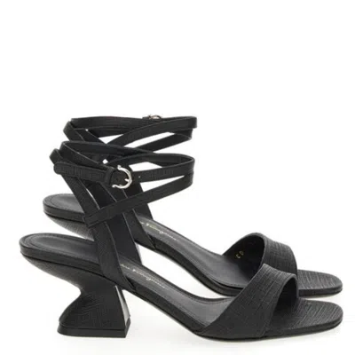 Ferragamo Scarlett Leather Ankle Strap Sandals In Black