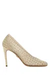 Ferragamo Sand Mesh Sol 95 Pumps In Gold