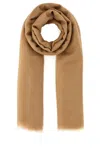 Ferragamo Cashmere Scarf Fringed Hems In Brown