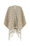 Ferragamo Embroidered Pattern Wool Cape