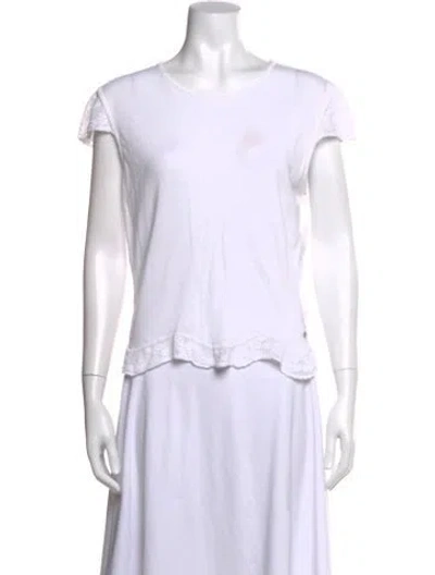 Pre-owned Ferragamo Scoop Neck Short Sleeve T-shirt In White