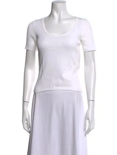 Pre-owned Ferragamo Scoop Neck Short Sleeve T-shirt In White