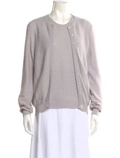 Pre-owned Ferragamo Scoop Neck Sweater In Gray