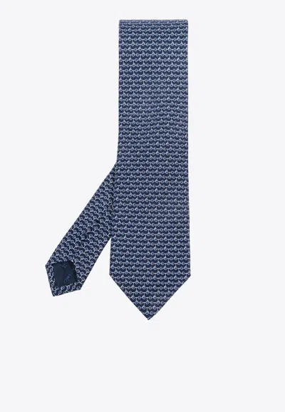 Ferragamo Jacquard Tie In Blue