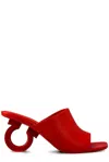 Ferragamo 70mm Open-toe Sculpted-heel Mules In Red