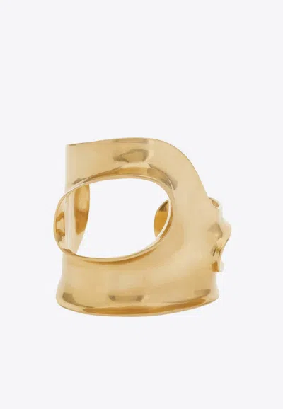 Ferragamo Sculptural Cuff In Gold