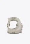 Ferragamo Sculptural Cuff In Silver