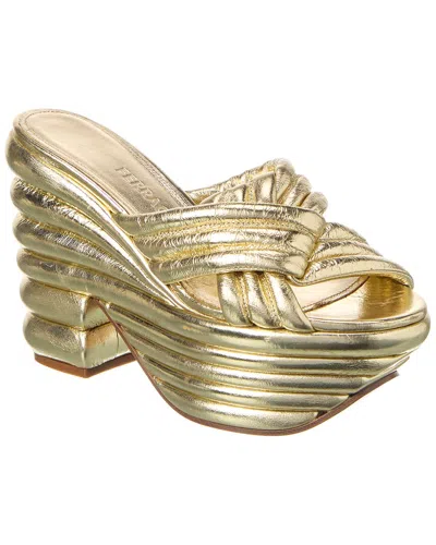 FERRAGAMO FERRAGAMO SCULPTURAL LEATHER PLATFORM SANDAL