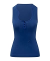 Ferragamo Débardeur Avec Col Profilé Bleu In Blue