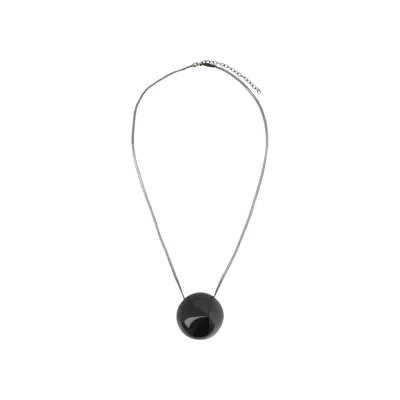 Pre-owned Ferragamo Sculptural Pendant Necklace 'black' | Women's Size Onesize