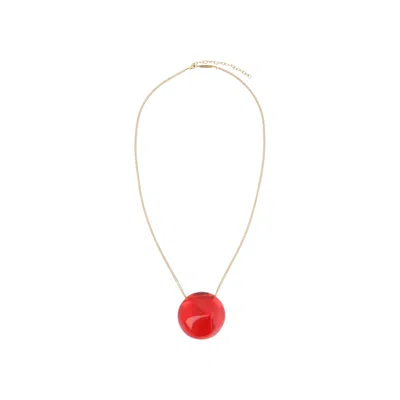 Pre-owned Ferragamo Sculptural Pendant Necklace 'red' | Women's Size Onesize