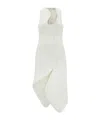 Ferragamo Asymmetric Sleeveless Stretch Crepe Dress In Mascarpone