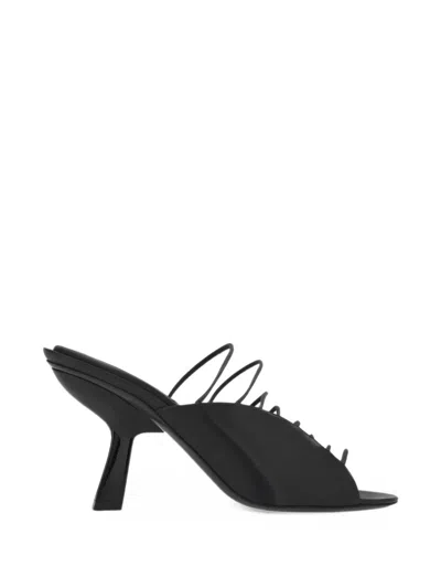 Ferragamo Sculptural-heel Elastic-strap Sandals In Black