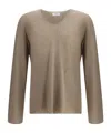 Ferragamo V-neck Sweater With Long Sleeves In Brown