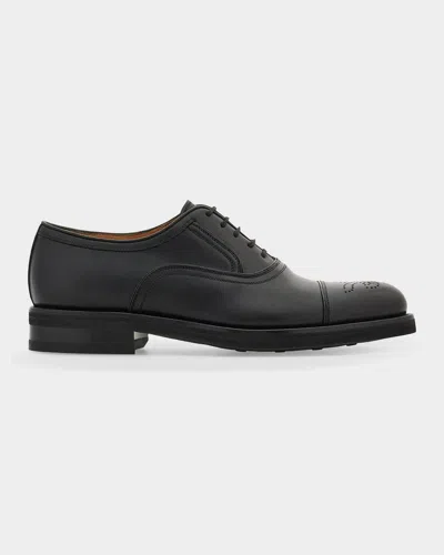 Ferragamo Sebastiano Leather Oxford Brogues In Black