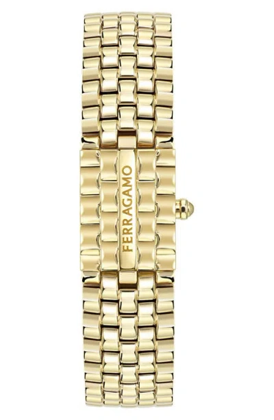 Ferragamo Secret Red Sandstone Bracelet Watch, 18.5mm X 30mm In Gold