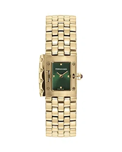 Ferragamo Secret Bracelet Watch, 18.5mm X 30mm In Green