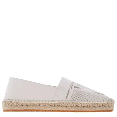 Ferragamo Seda Leather Espadrilles, Size 7 C In Neutral