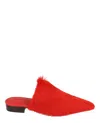 Ferragamo Selestina Fur Mules In Red