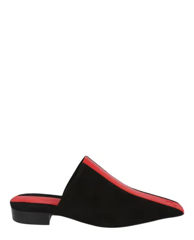 Ferragamo Patent Stripe Leather Mule In Black