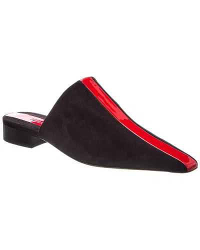 Ferragamo Selestina Suede & Patent Stripe Mule In Multi