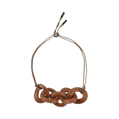 Pre-owned Ferragamo Sella Leather Choker Necklace 'multicolor' | Multi-color | Women's Size Onesize