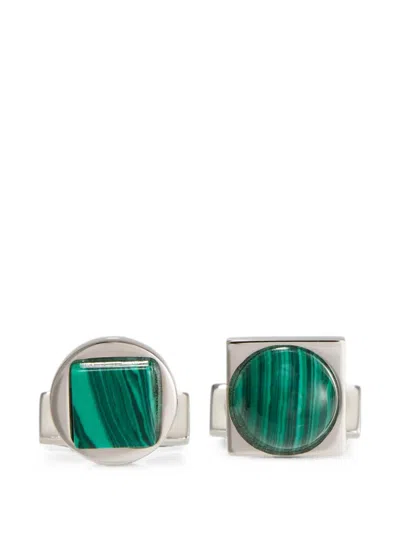 Ferragamo Semi Precious Stone Cufflinks In Silver