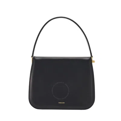 Ferragamo Semi-rigid Logo Printed Tote Bag In Black