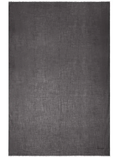 Ferragamo Semi-sheer Cashmere Scarf In Black
