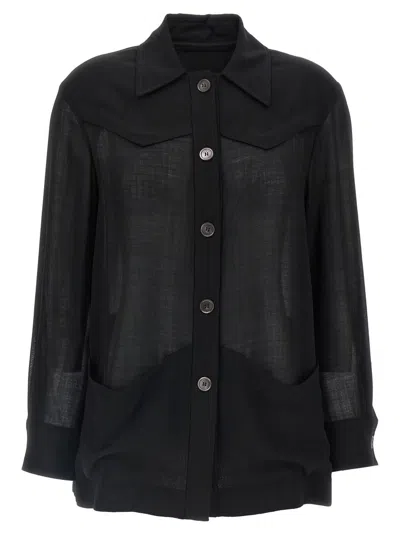 FERRAGAMO FERRAGAMO SEMI-TRANSPARENT WOOL JACKET