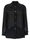 Ferragamo Semi-transparent Wool Jacket Puffer Jackets Black In Multi