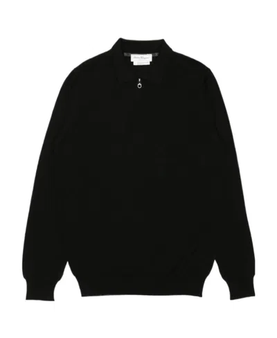 Ferragamo Semi-zipper Sweater In Black