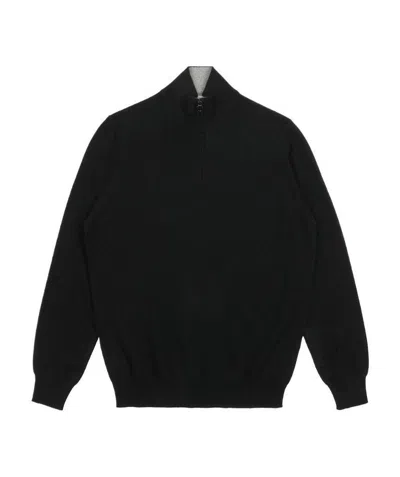 Ferragamo Semi-zipper Sweater In Black