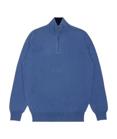Ferragamo Semi-zipper Sweater In Blue