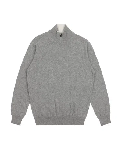 Ferragamo Semi-zipper Sweater In Gray