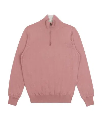 Ferragamo Semi-zipper Sweater In Pink