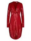 Ferragamo Sequin-embellished Midi Dress In Red