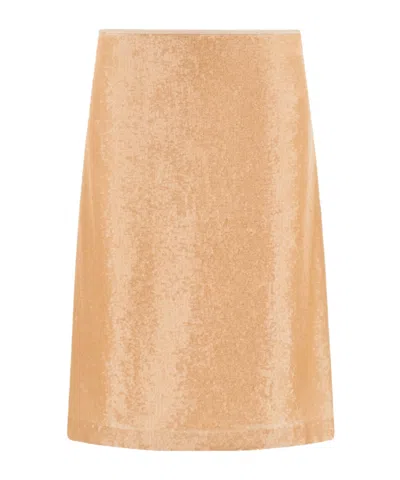 Ferragamo Sequin Embellished Skirt In Orange