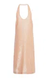 Ferragamo Sequined Midi Dress In Light Pink