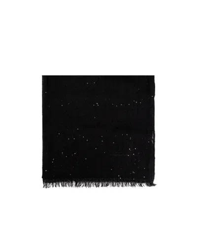 Ferragamo Sequined Scarf In Black