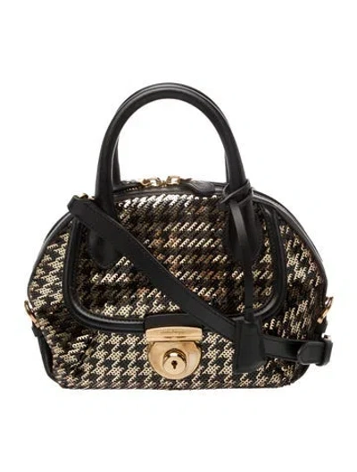 Pre-owned Ferragamo Sequins Crossbody Bag In Black