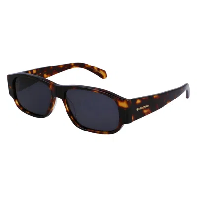 Ferragamo Sf 1109s 242 57mm Mens Rectangular Sunglasses In Brown