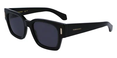 Ferragamo Sf 2010s 001 Men's Sunglasses Black Size 52 In Blue