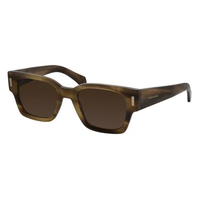 Ferragamo Sf 2010s 319 52mm Mens Square Sunglasses In Brown